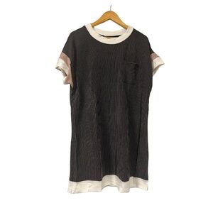 Striped Black and White Casual Dress